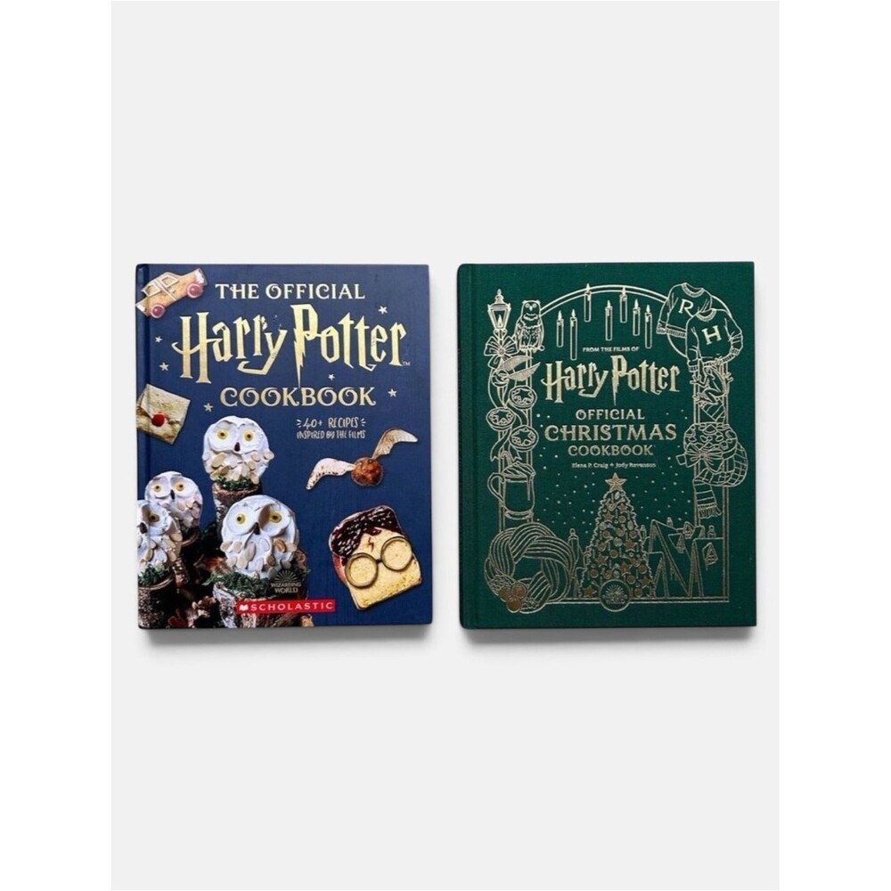 Harry Potter Official Cookbook & Christmas Cookbook Hardcover 2 Book Lot